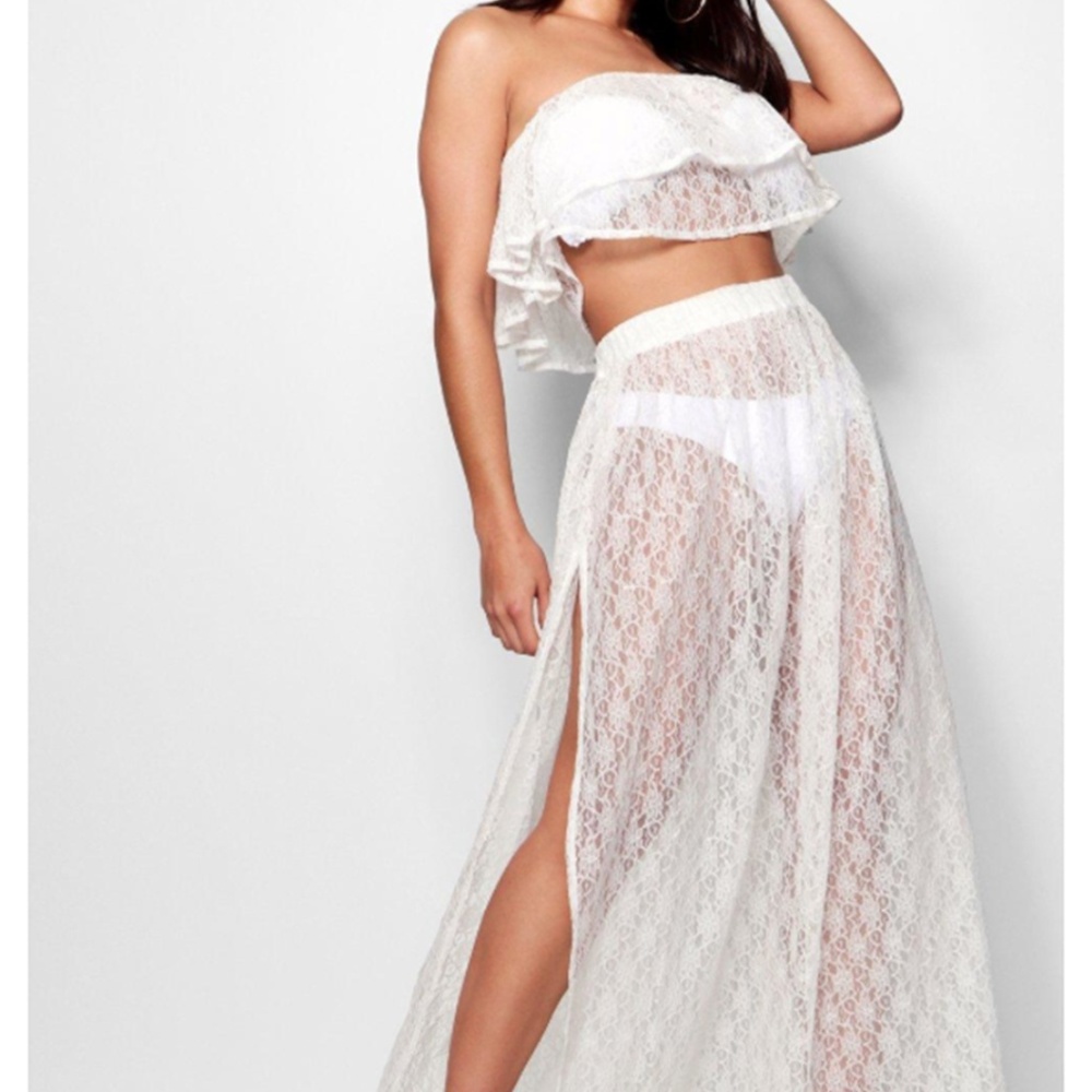 Lace Bardot Beach Cover Up